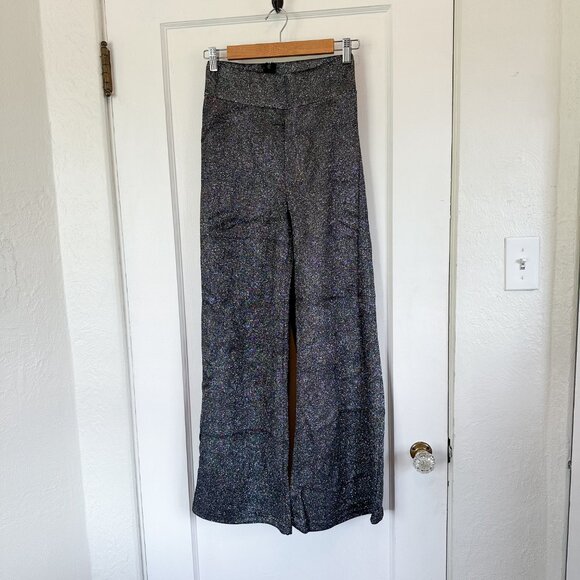 Velius | NWOT Wide Leg Metallic Sparkly Pants Trousers - Picture 5 of 8